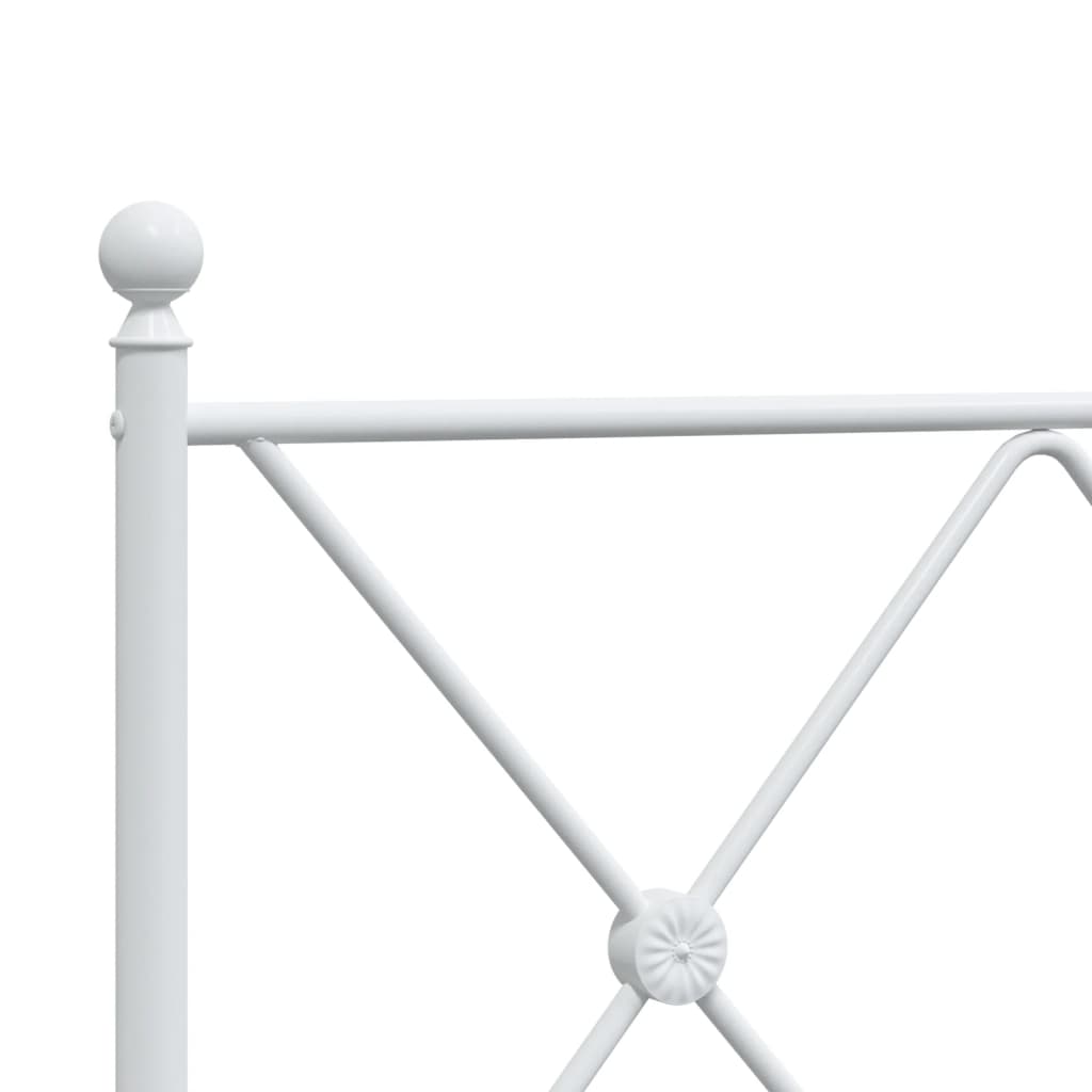 Metalni okvir za krevet s uzglavljem bijeli 80x200 cm