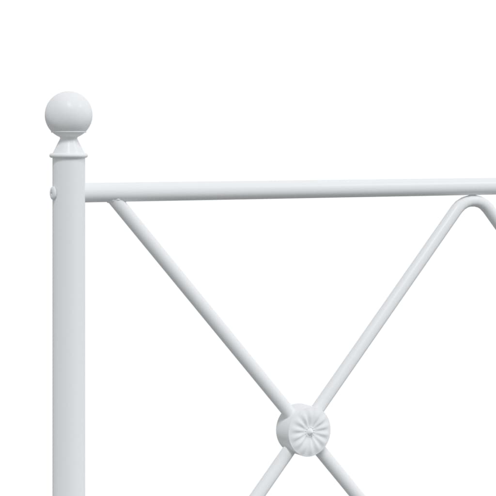 Metalni okvir za krevet s uzglavljem bijeli 100x190 cm