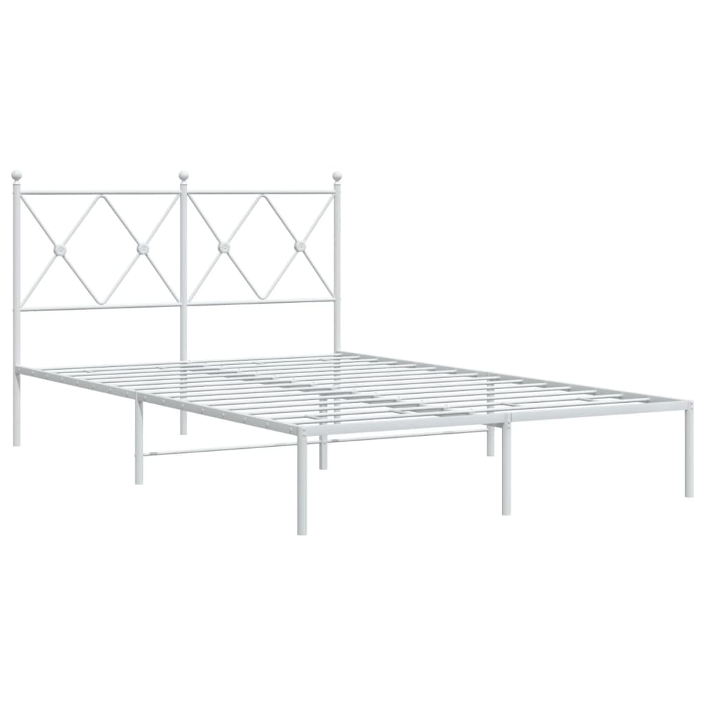 Metalni okvir za krevet s uzglavljem bijeli 120x200 cm