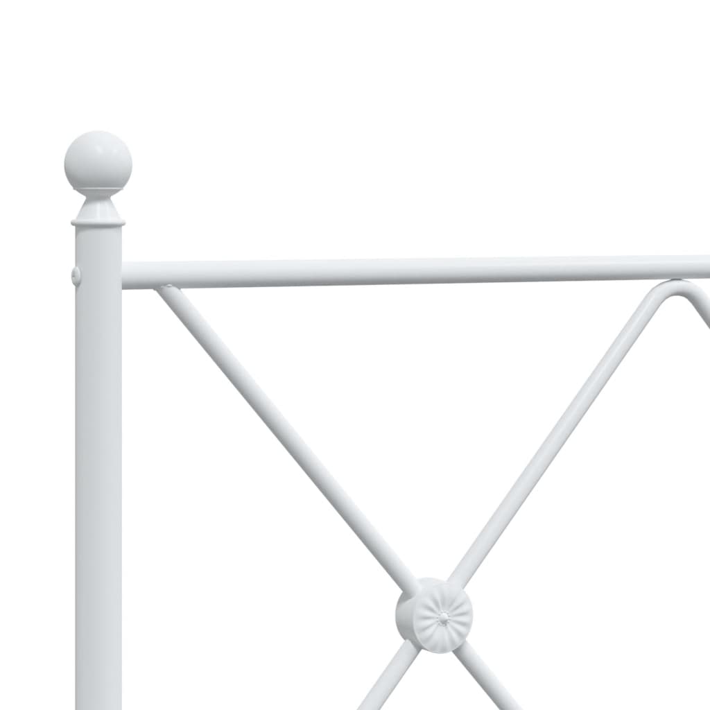 Metalni okvir za krevet s uzglavljem bijeli 135x190 cm