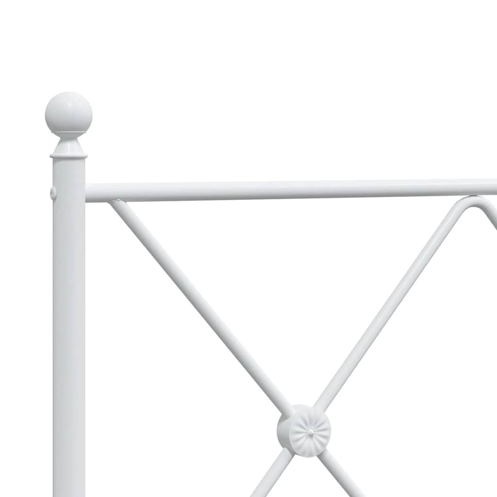 Metalni okvir za krevet s uzglavljem bijeli 150x200 cm
