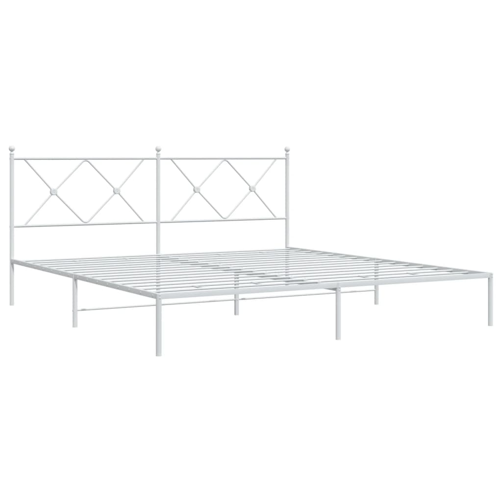 Metalni okvir za krevet s uzglavljem bijeli 183x213 cm