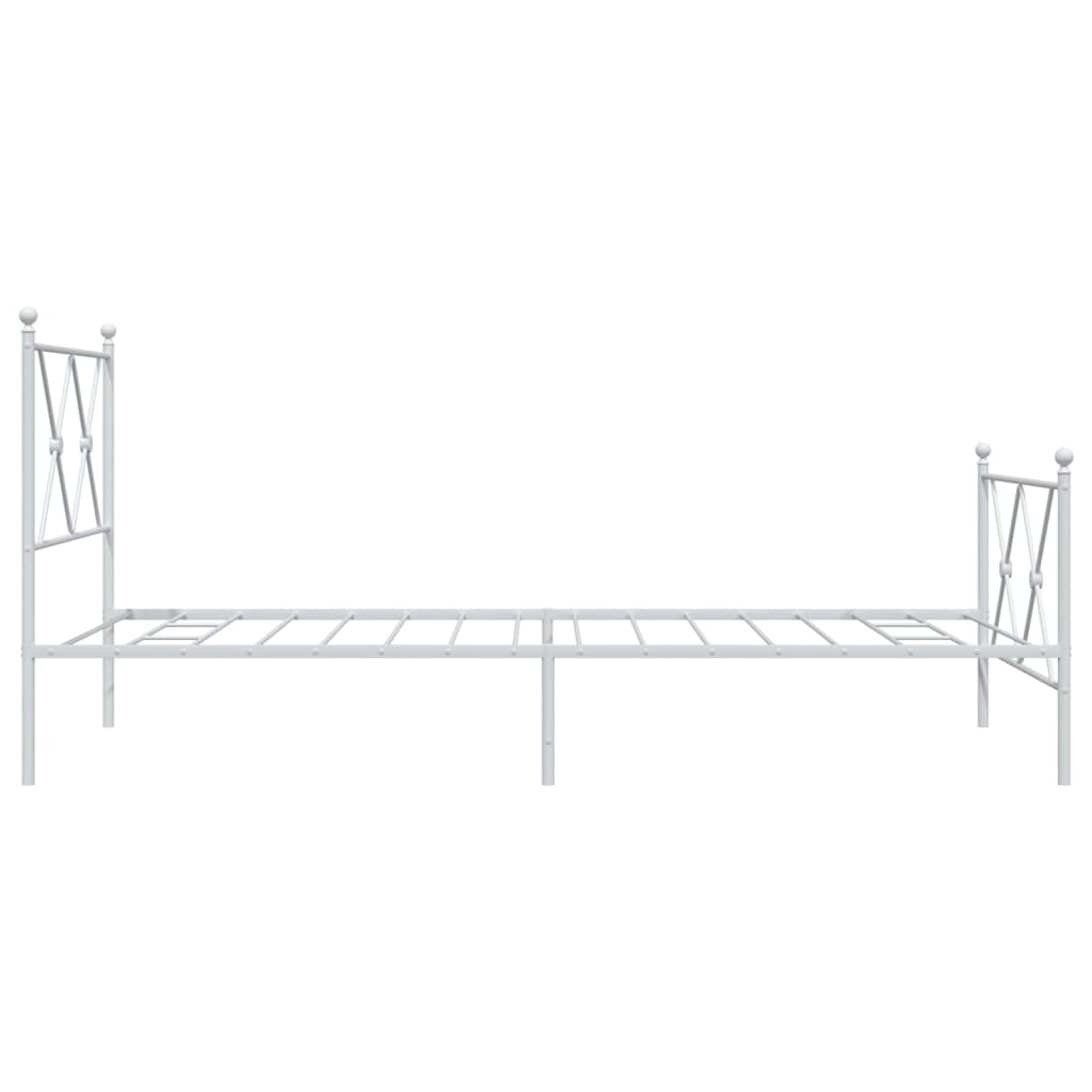 Metalni okvir kreveta uzglavlje i podnožje bijeli 90x190 cm