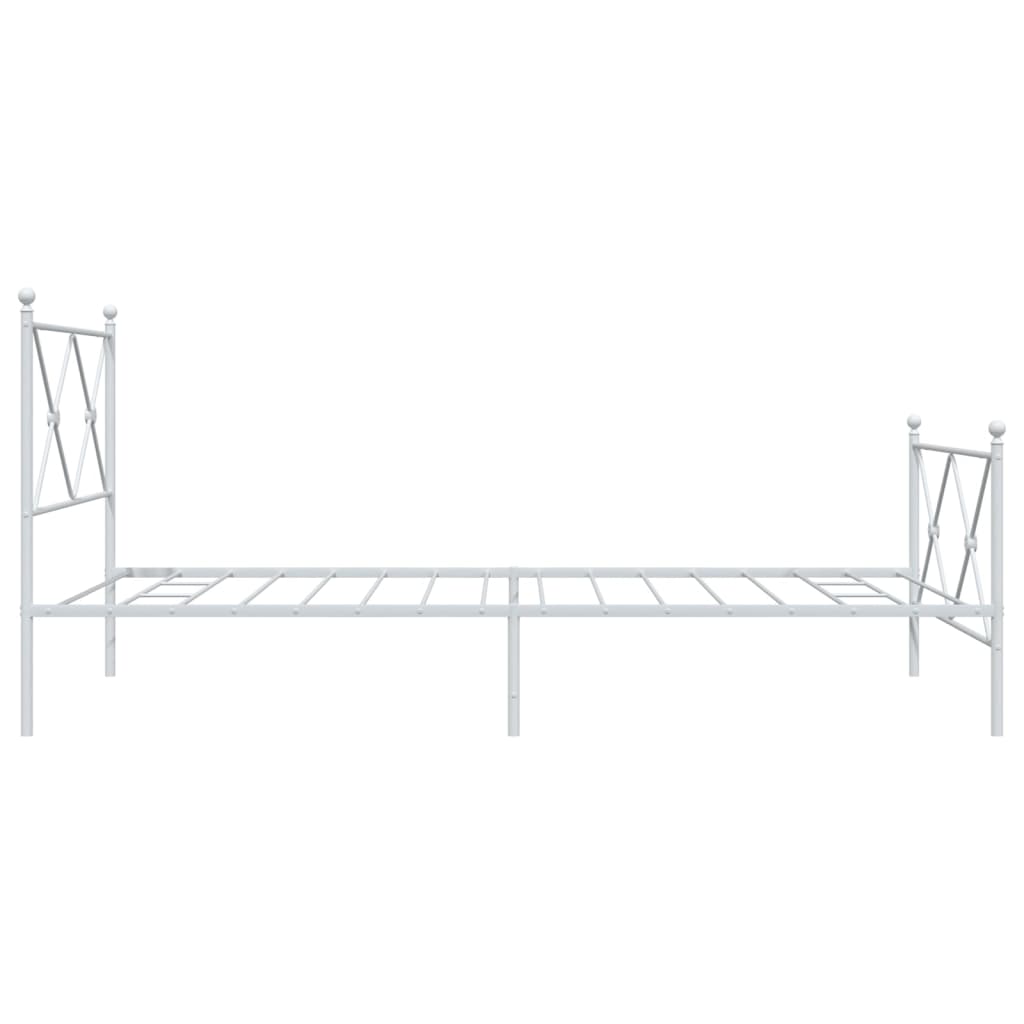 Metalni okvir kreveta uzglavlje i podnožje bijeli 100x190 cm