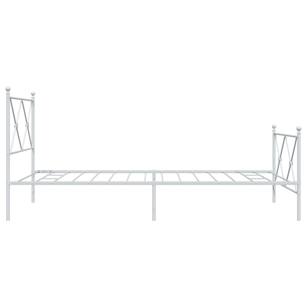 Metalni okvir kreveta uzglavlje i podnožje bijeli 100x200 cm