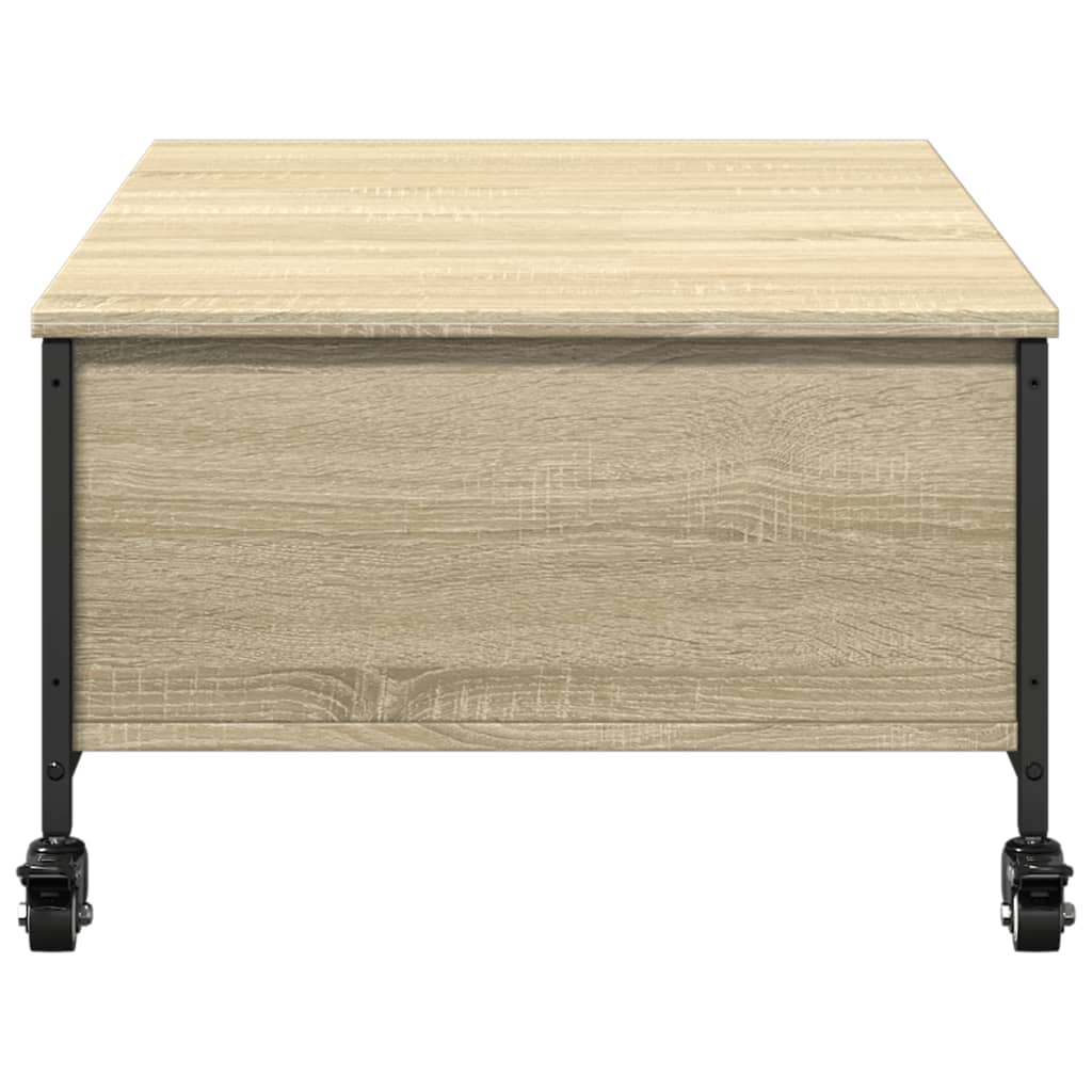 Stolić za kavu s kotačima boja hrasta sonome 91x55x34 cm drveni