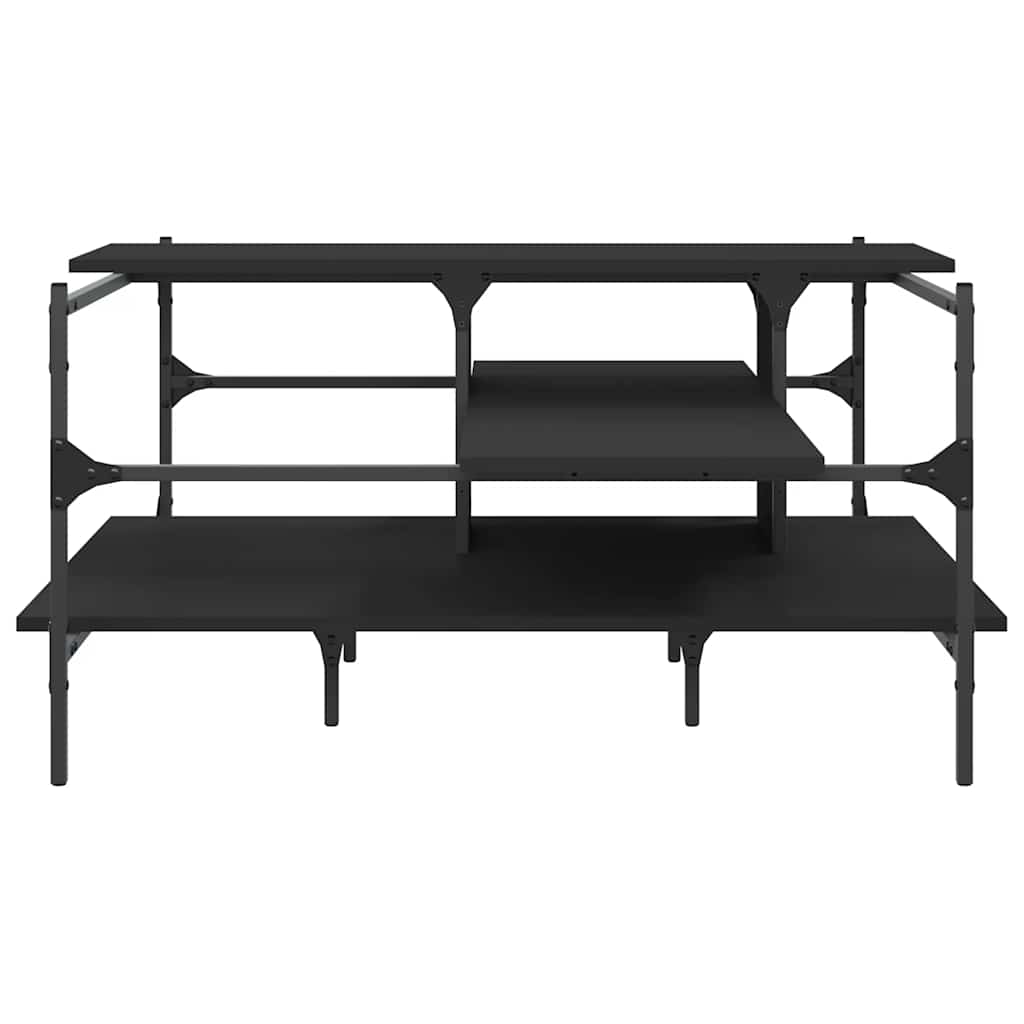 Stolić za kavu crni 100 x 100 x 48,5 cm od konstruiranog drva