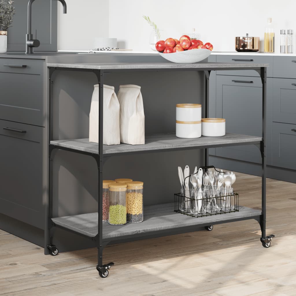 Kuhinjska kolica boja hrasta 102 x 50 x 95 cm konstruirano drvo