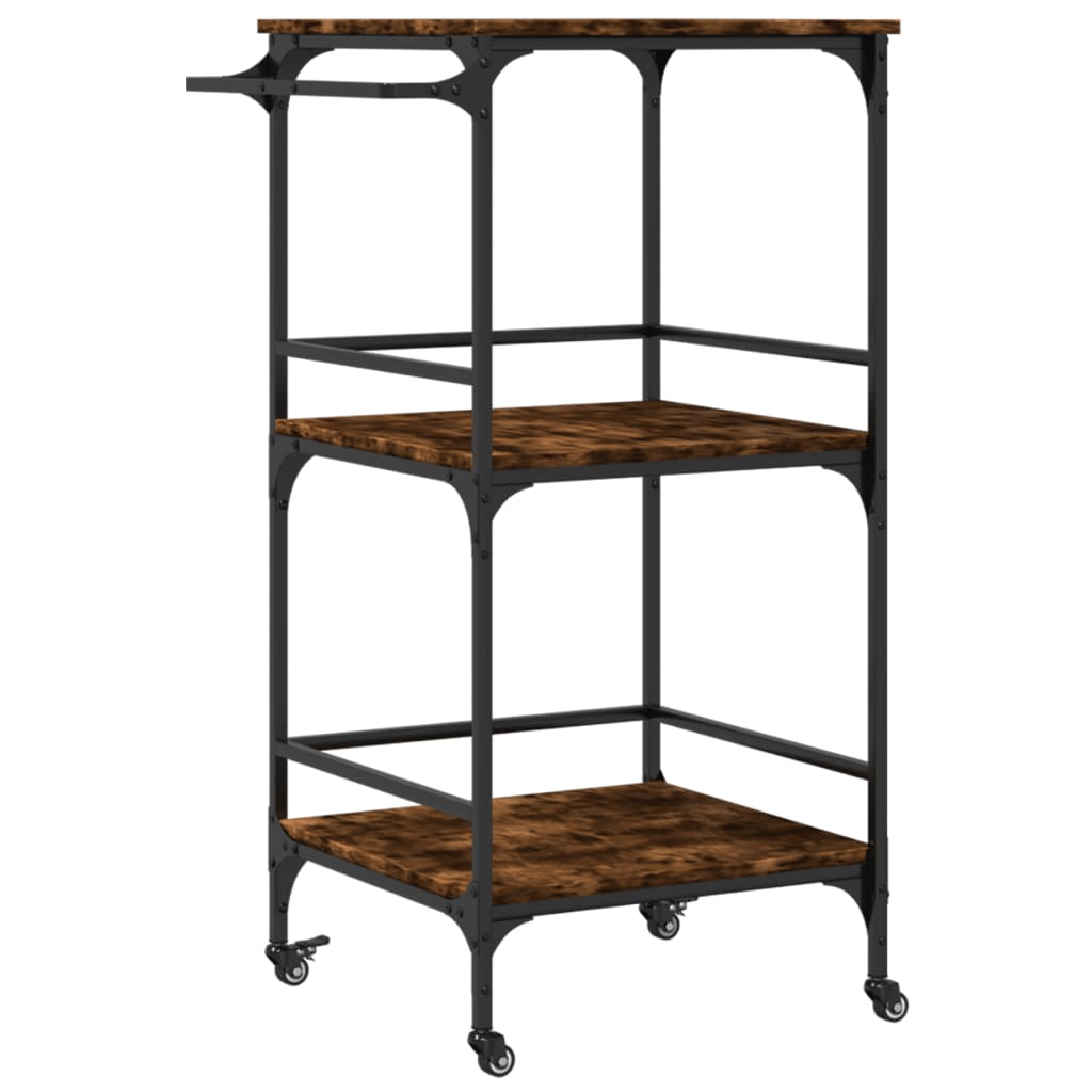 Kuhinjska kolica boja hrasta 60,5x50x105 cm konstruirano drvo