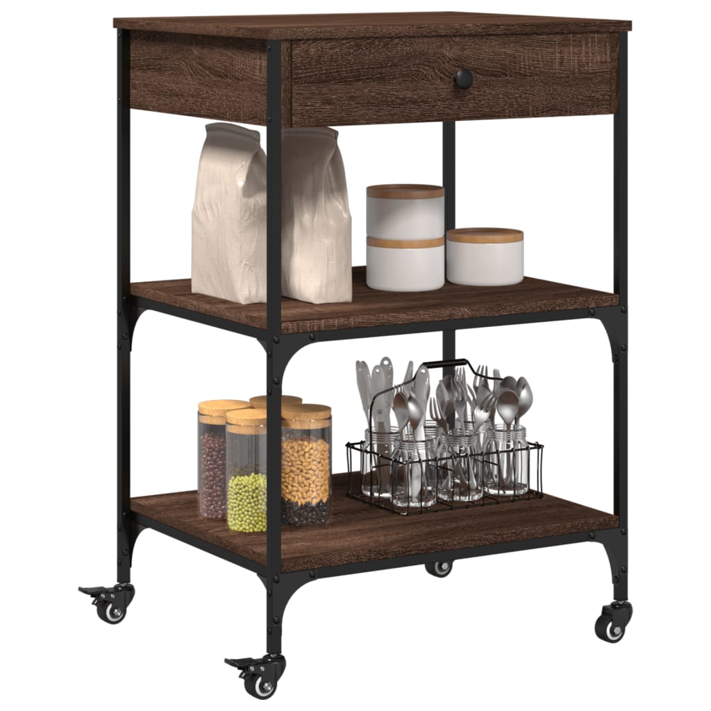 Kuhinjska kolica boja hrasta 60x48x89,5 cm konstruirano drvo