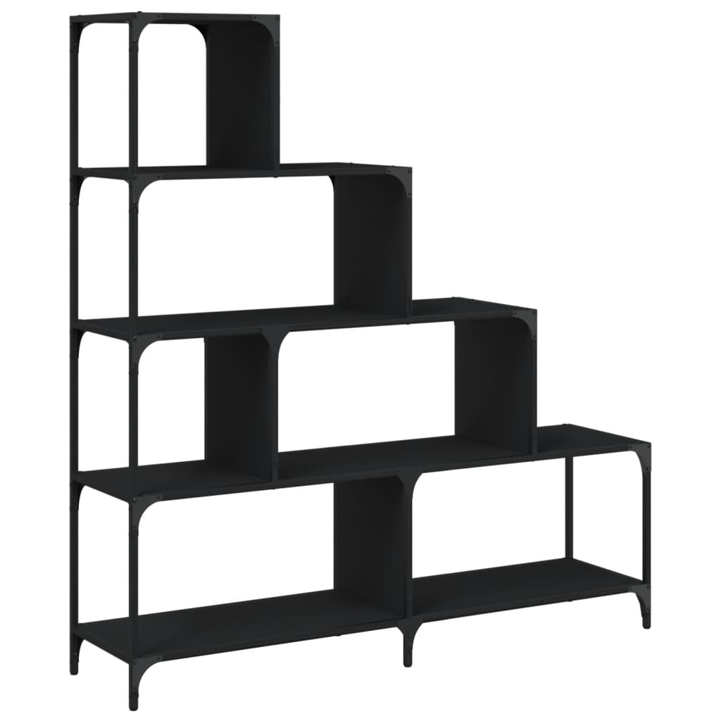 Regal za knjige 4 razine crni 139x33,5x149 cm konstruirano drvo