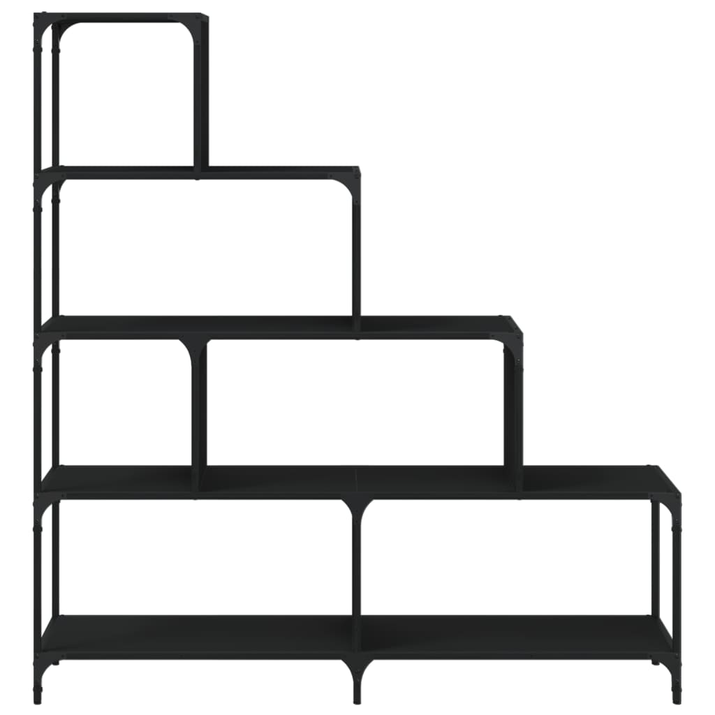 Regal za knjige 4 razine crni 139x33,5x149 cm konstruirano drvo