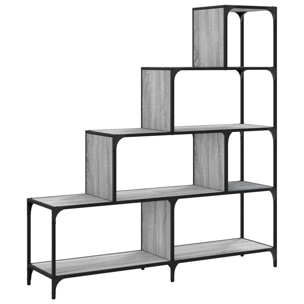Regal za knjige s 4 razine boja hrasta 139x33,5x149 cm drveni