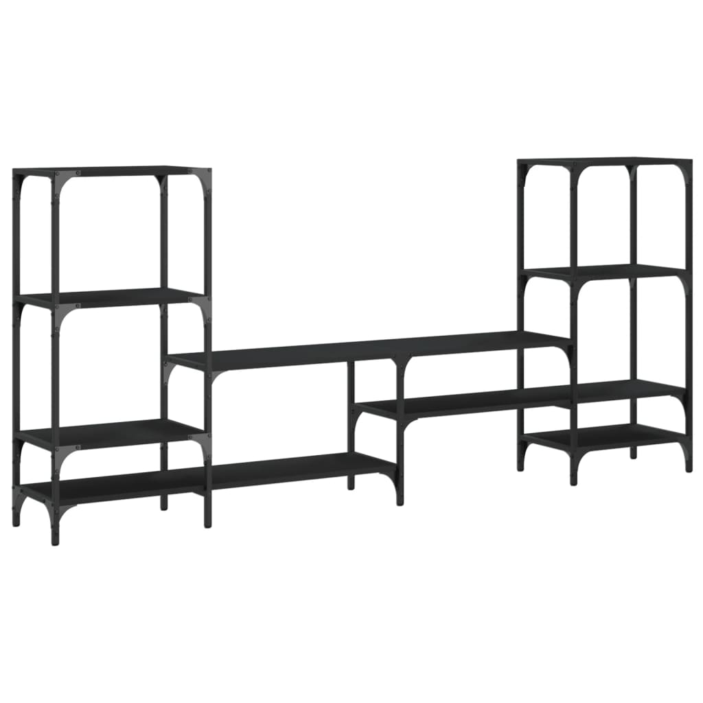 TV ormarić crni 206,5 x 28,5 x 95 cm od konstruiranog drva