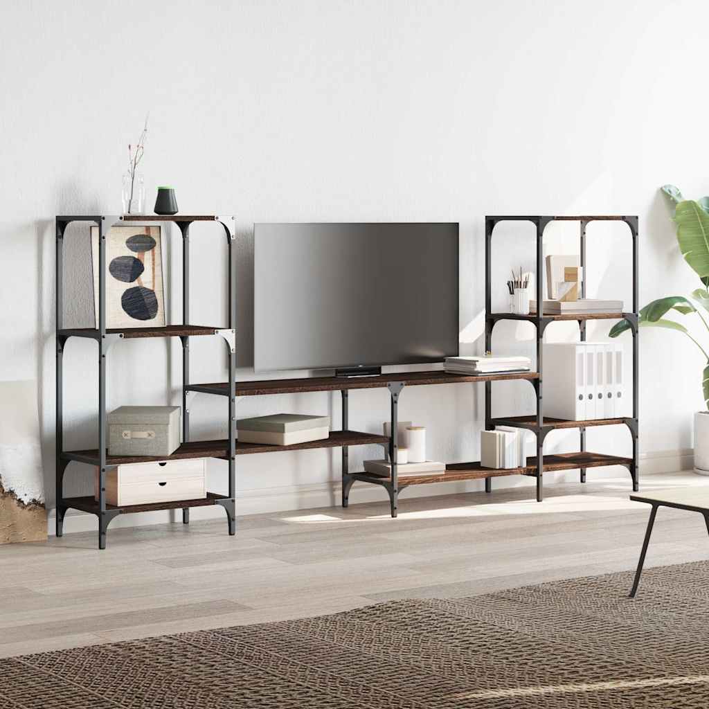 TV ormarić smeđa boja hrasta 206,5x28,5x95 cm konstruirano drvo