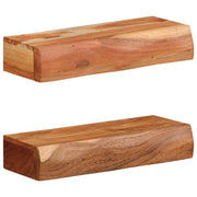 Zidne police 2 kom 40x17x8 cm od masivnog bagremovog drva