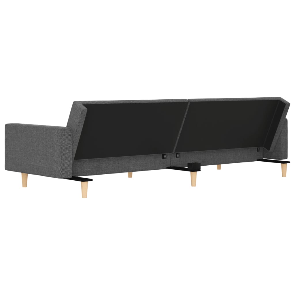 Dvosjed na razvlačenje s dva jastuka svjetlosivi od tkanine