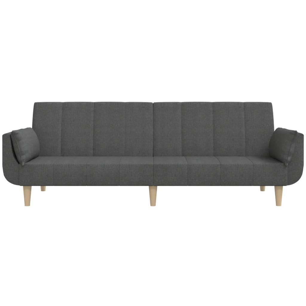 Dvosjed na razvlačenje s dva jastuka tamnosivi od tkanine