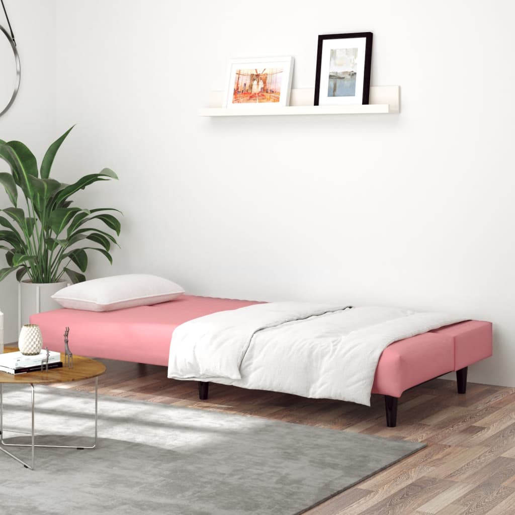 Dvosjed na razvlačenje ružičasti baršunasti