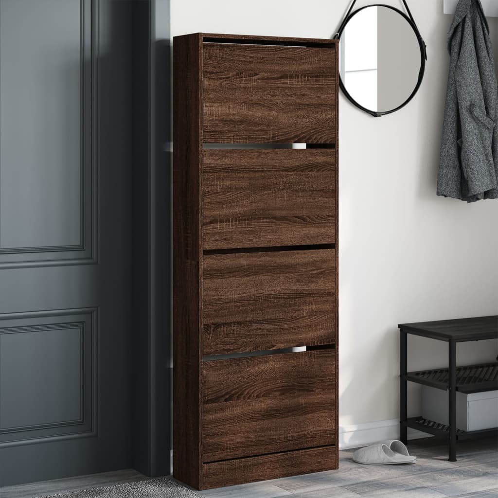 Ormarić za cipele boja hrasta 60x21x163,5 cm konstruirano drvo