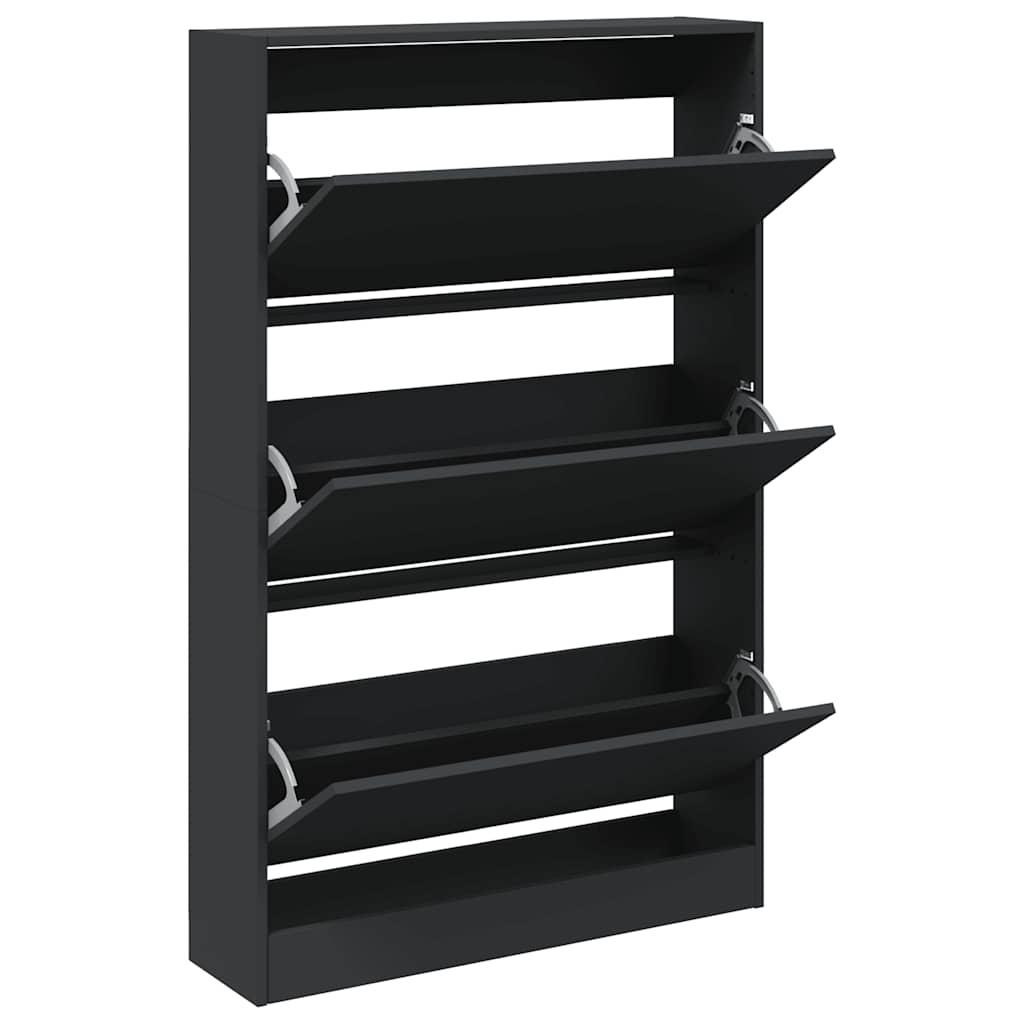 Ormarić za cipele crni 80x21x125,5 cm od konstruiranog drva