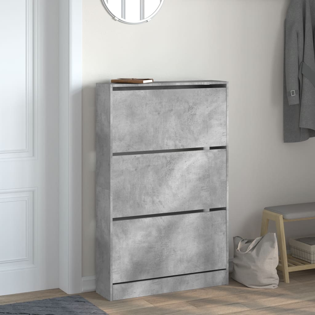 Ormarić za cipele boja betona 80x21x125,5 cm konstruirano drvo