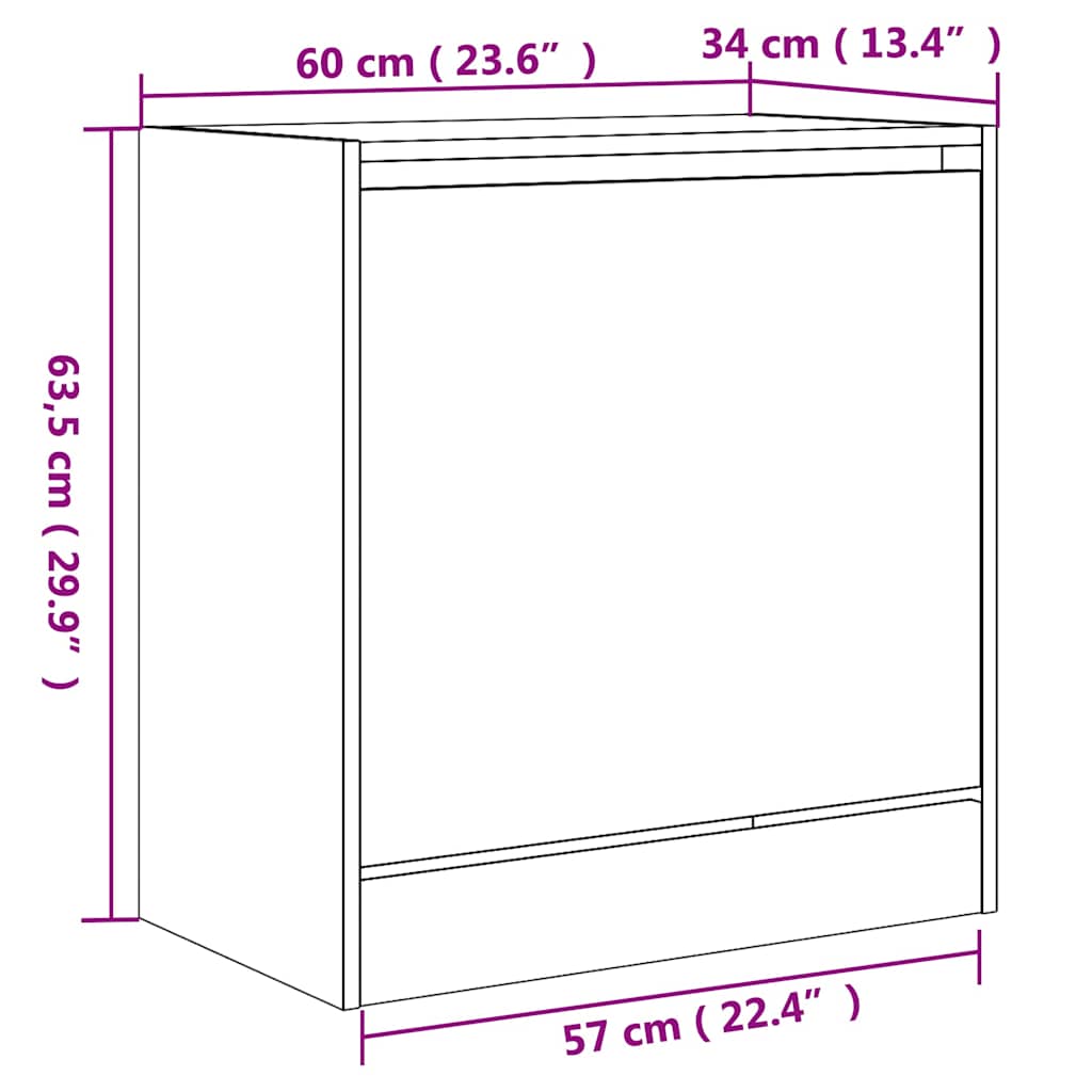 Ormarić za cipele crni 60x34x63,5 cm od konstruiranog drva