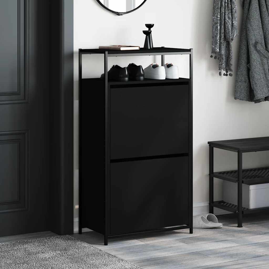 Ormarić za cipele crni 60 x 34 x 112 cm od konstruiranog drva