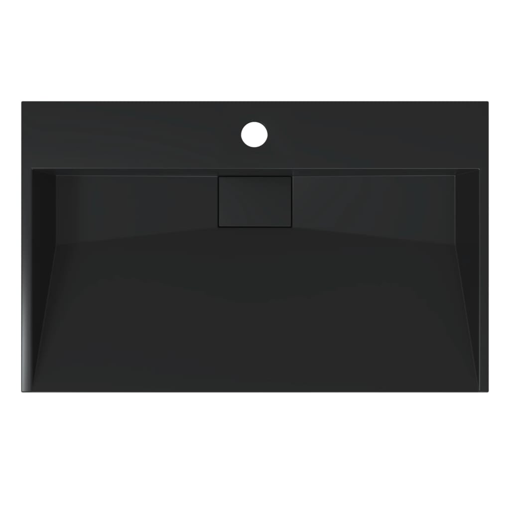 Umivaonik od lijevanih minerala i mramora 60x38x11 cm mat crni