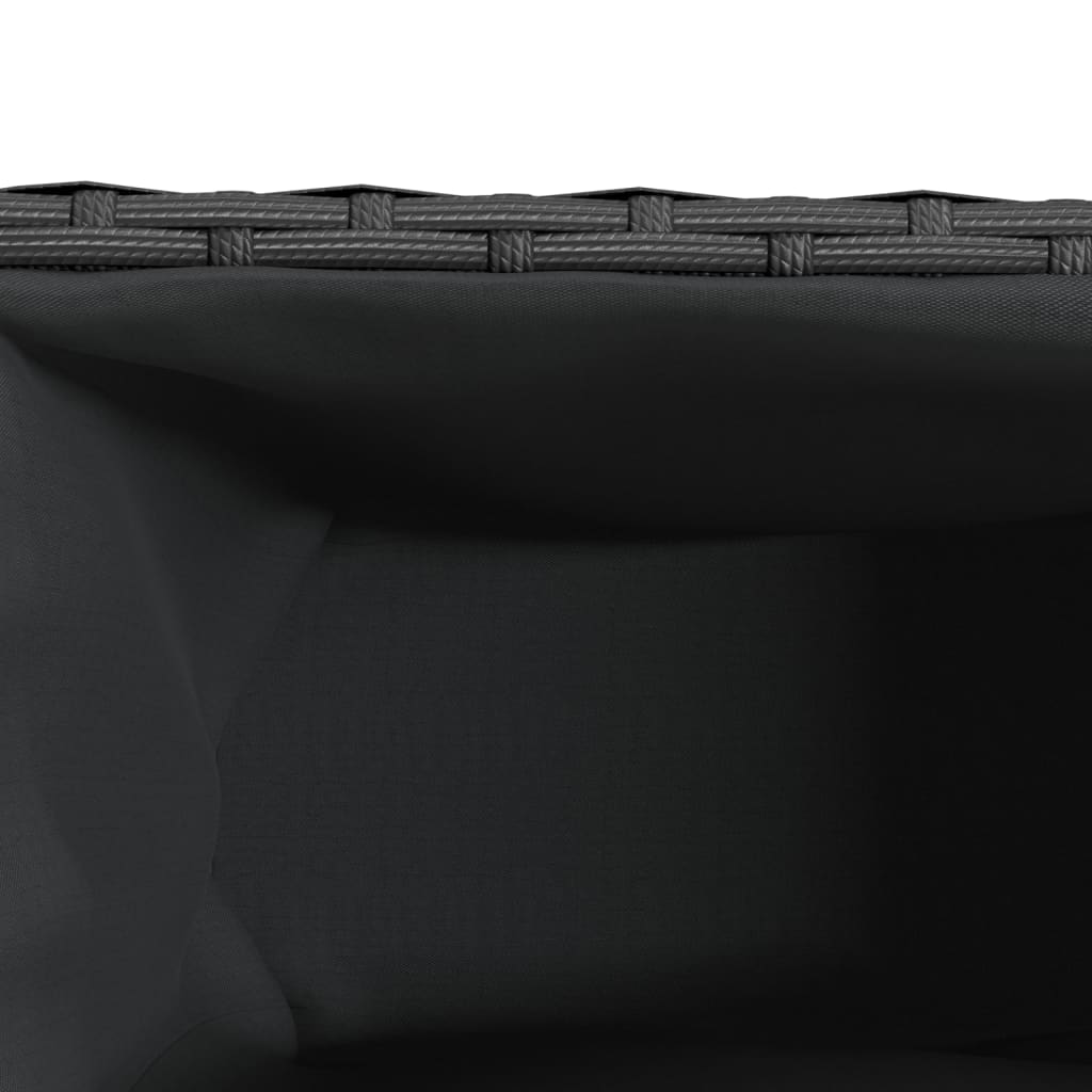 Vrtna sadilica s 2 posude crna 90 x 20 x 40 cm od poliratana