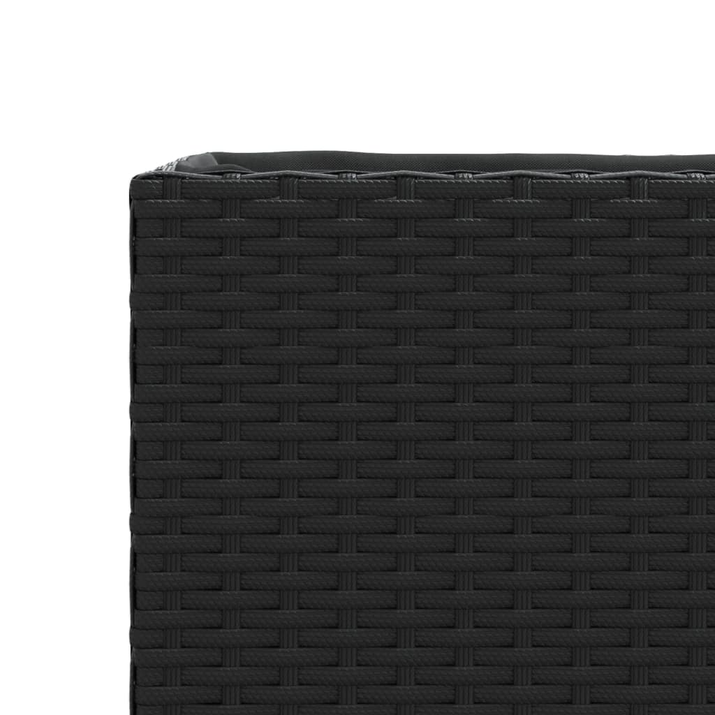 Vrtna sadilica s 3 posude crna 105 x 30 x 32 cm od poliratana