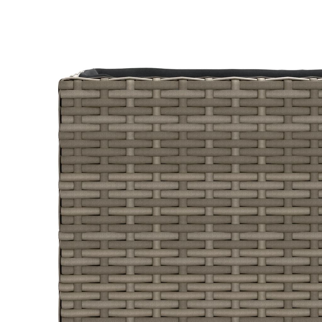 Vrtna sadilica s 3 posude siva 105 x 30 x 32 cm od poliratana