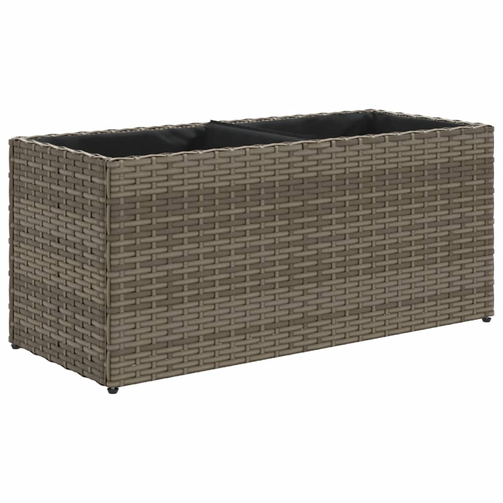 Vrtna sadilica s 2 posude siva 72 x 30 x 32 cm od poliratana