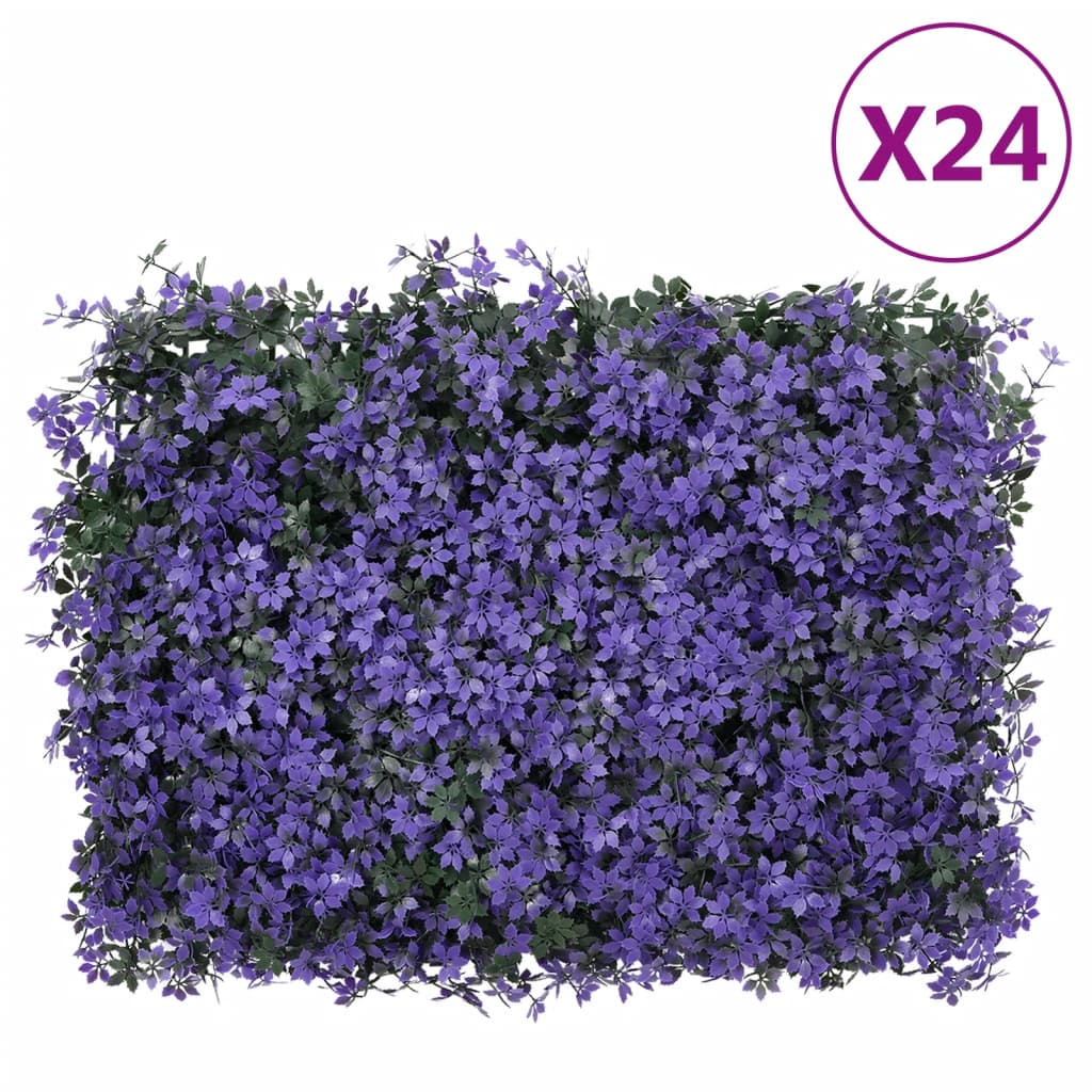 Ograda od umjetnog lišća 24 kom ljubičasta 40 x 60 cm