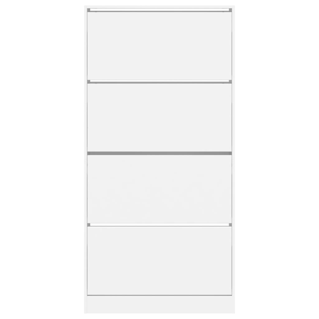Ormarić za cipele s 4 preklopne ladice bijeli 80x21x163,5 cm