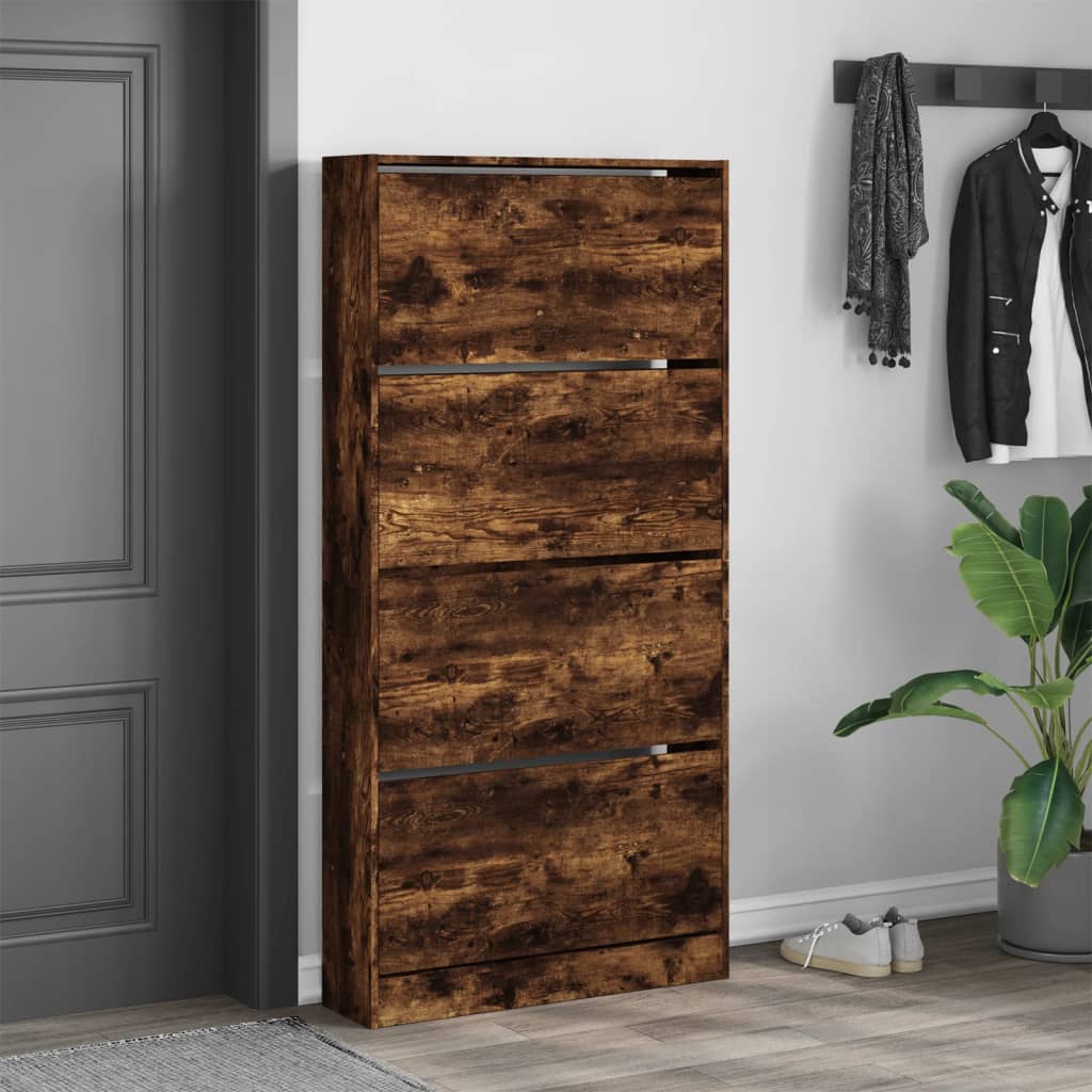 Ormarić za cipele s 4 ladice boja hrasta 80 x 21 x 163,5 cm