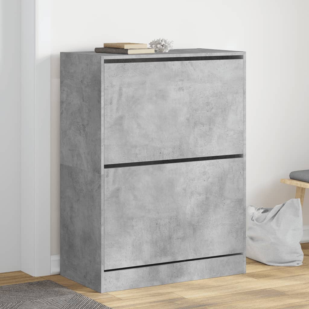 Ormarić za cipele s 2 ladice siva boja betona 80x42x108 cm
