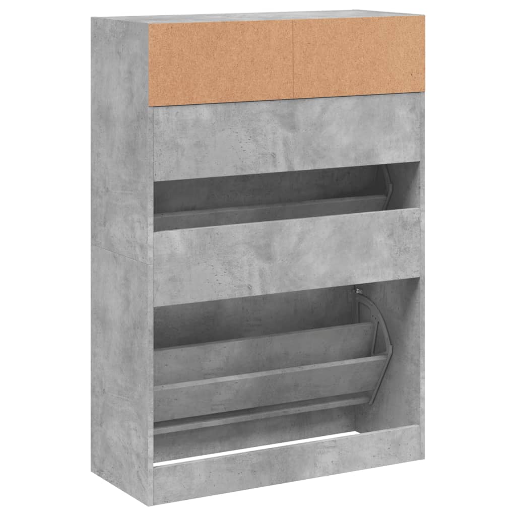 Ormarić za cipele s 2 ladice siva boja betona 80 x 34 x 116 cm
