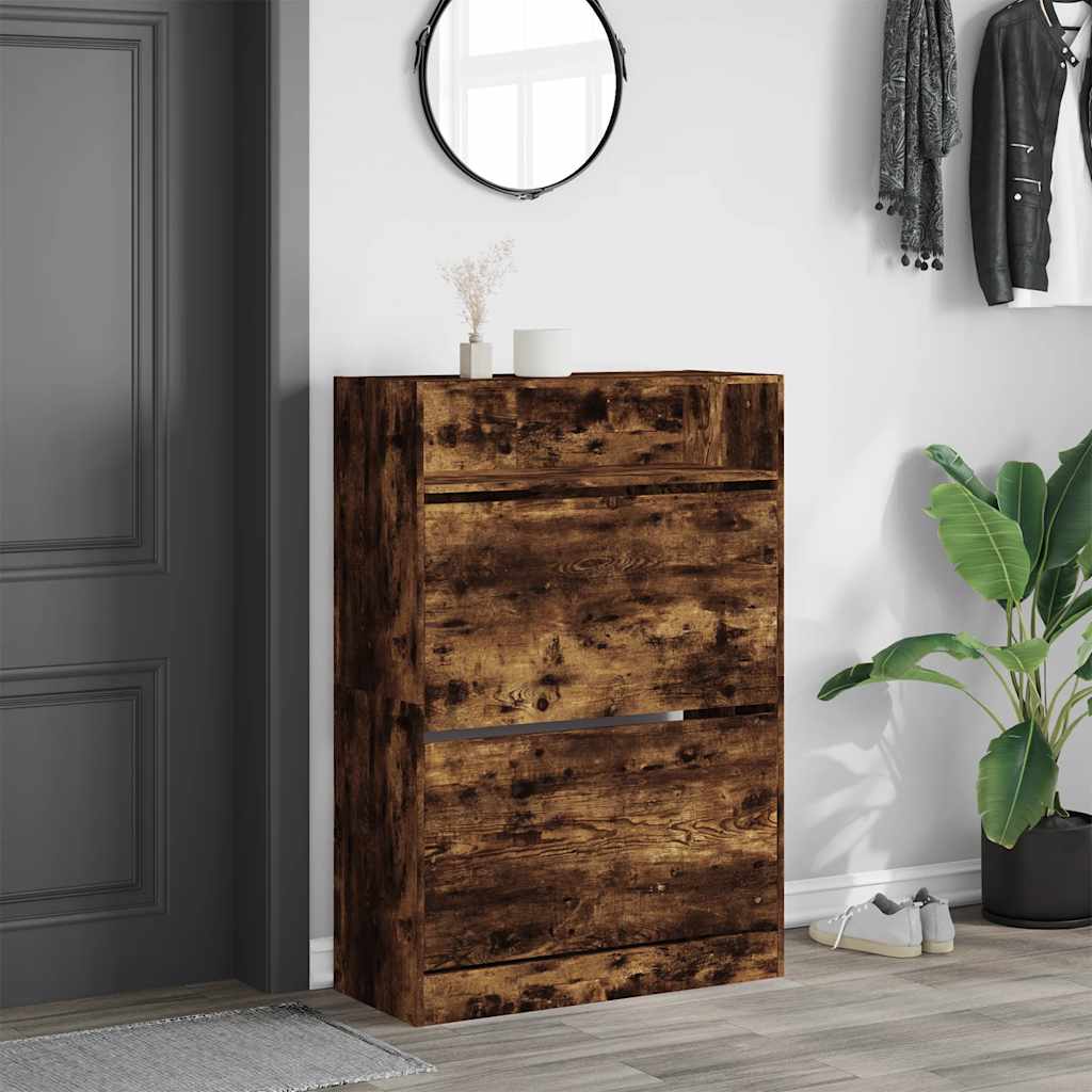Ormarić za cipele s 2 ladice boja hrasta 80 x 34 x 116 cm