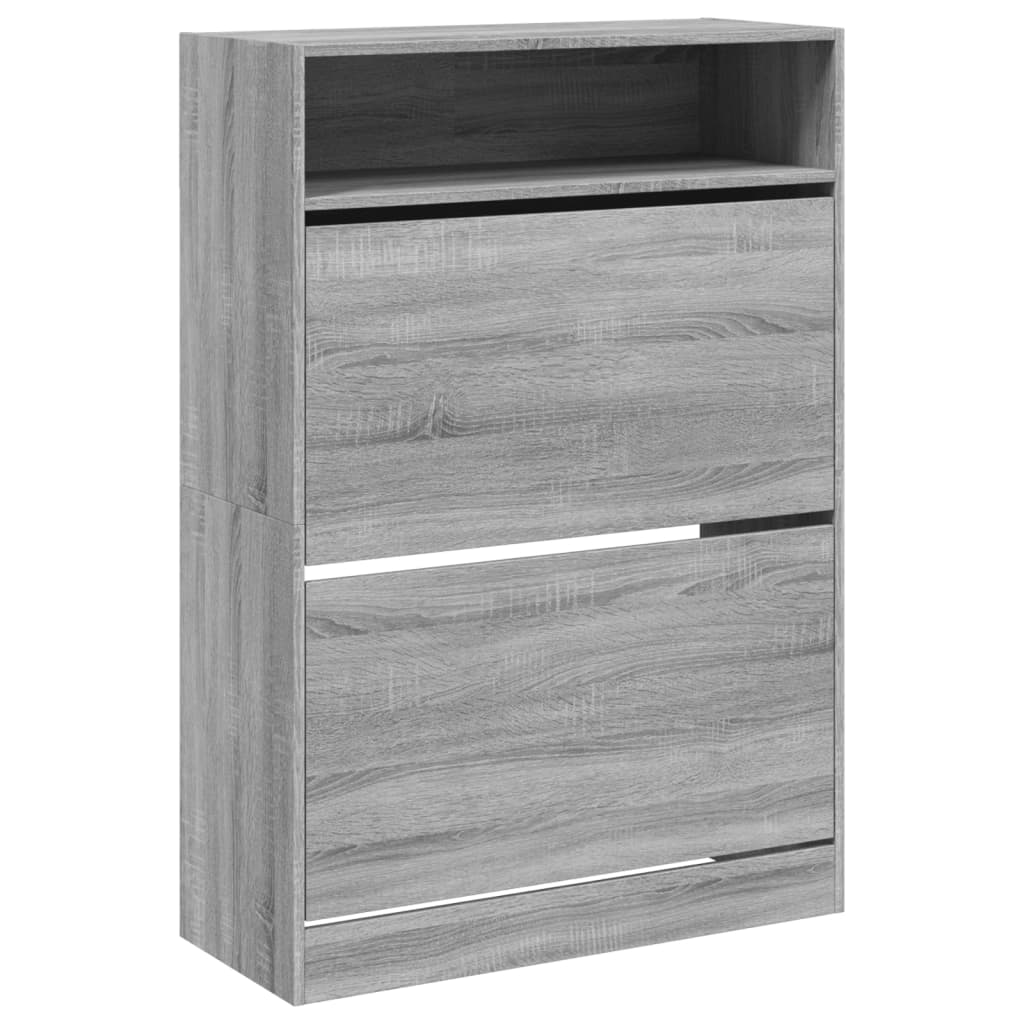 Ormarić za cipele s 2 ladice siva boja hrasta 80 x 34 x 116 cm