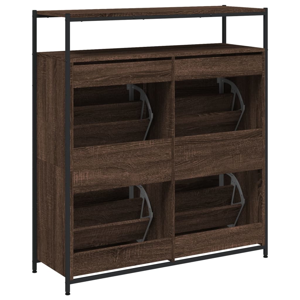 Ormarić za cipele s 4 ladice smeđa boja hrasta 100x34x112 cm