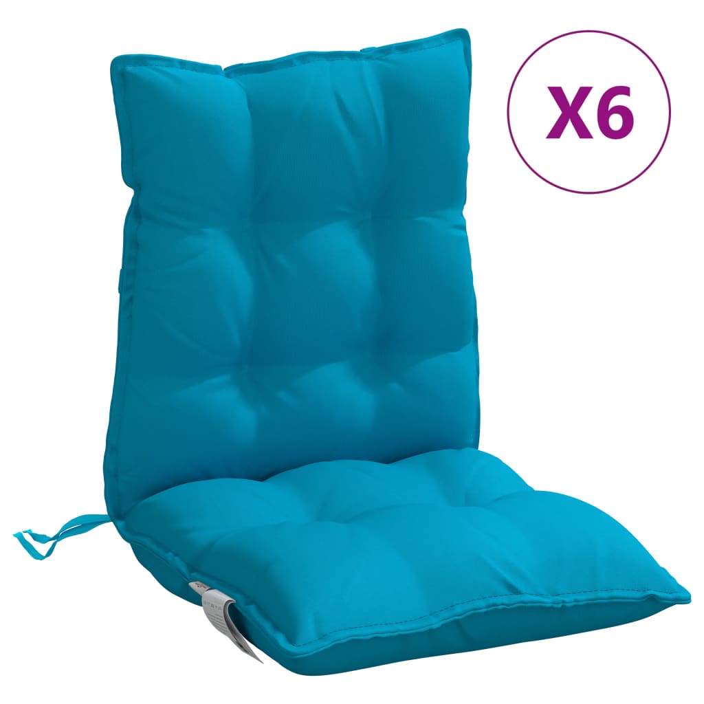 Jastuci za stolicu s niskim naslonom 6 kom svjetloplavi tkanina
