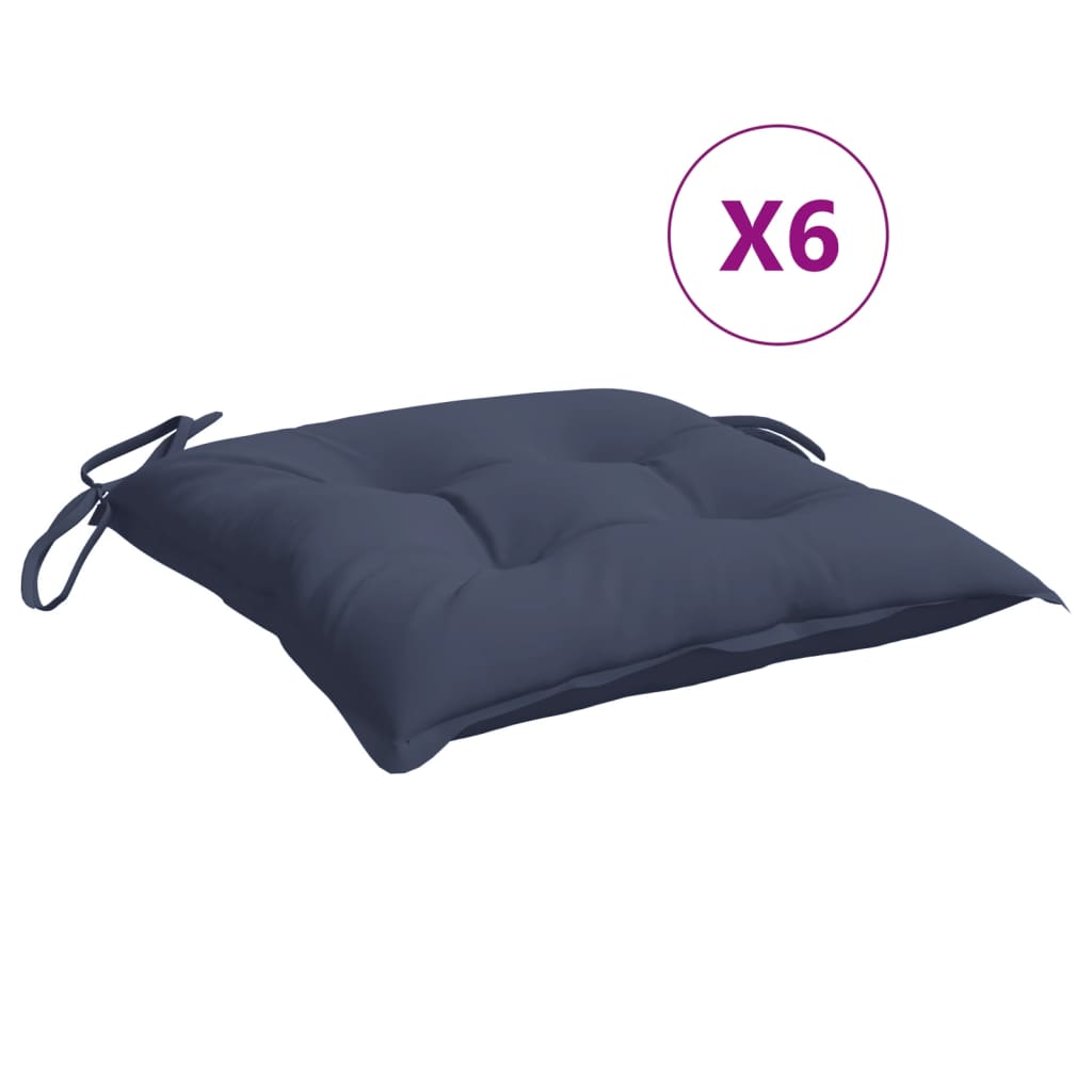 Jastuci za stolice 6 kom modri 50 x 50 x 7 cm od tkanine Oxford