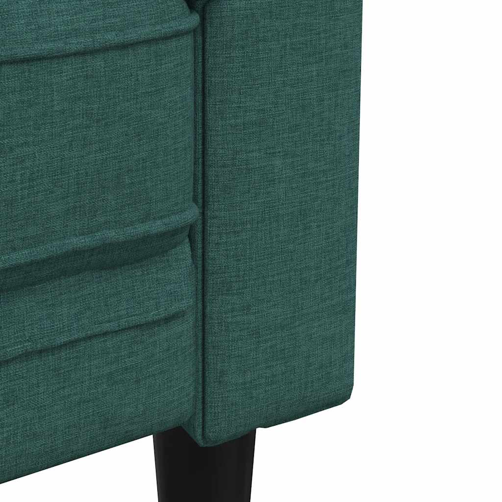 Fotelja Chesterfield tamnozelena od tkanine