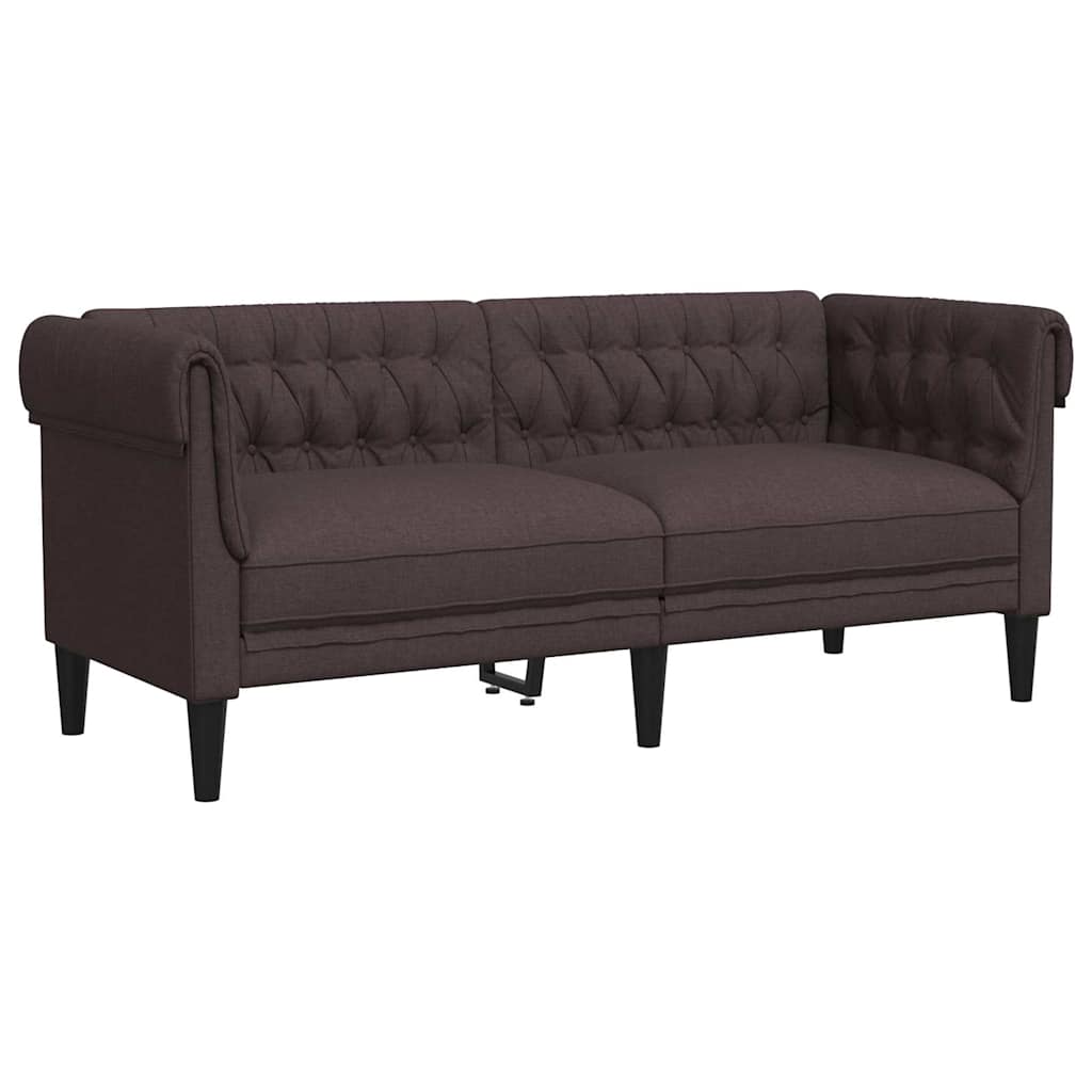 Dvosjed Chesterfield tamnosmeđi od tkanine