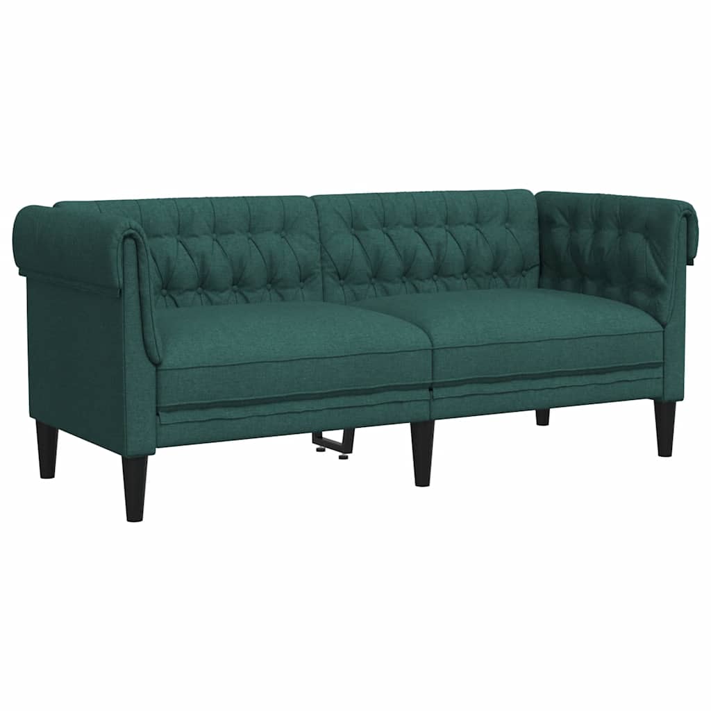 Dvosjed Chesterfield tamnozeleni od tkanine