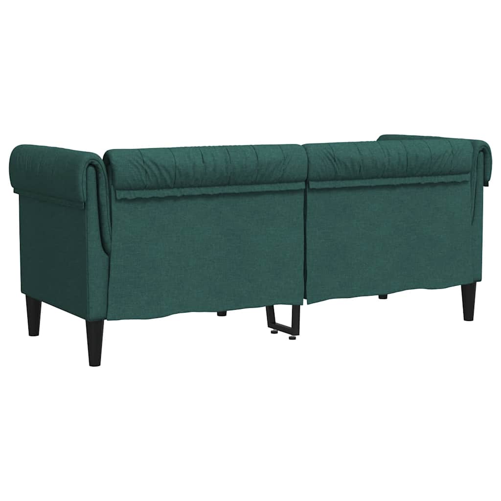 Dvosjed Chesterfield tamnozeleni od tkanine