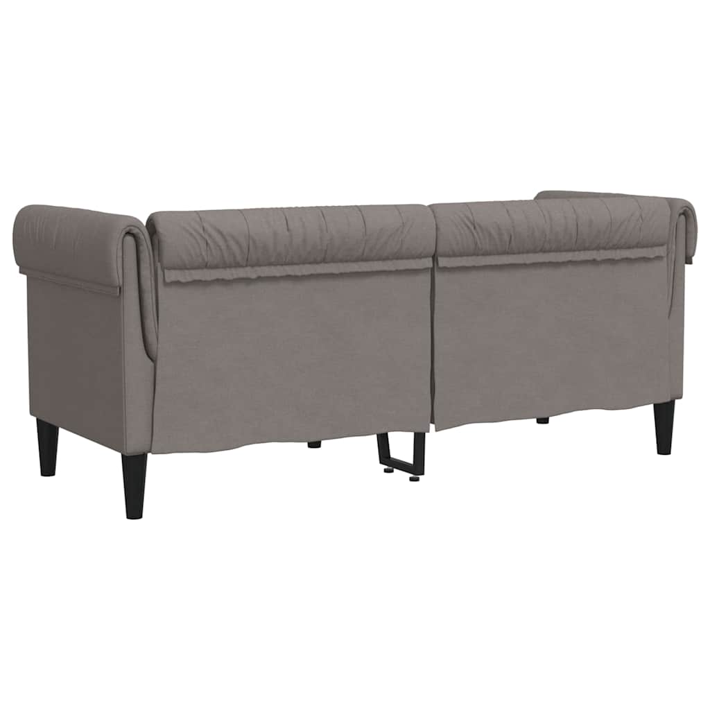 Dvosjed Chesterfield smeđesivi od tkanine