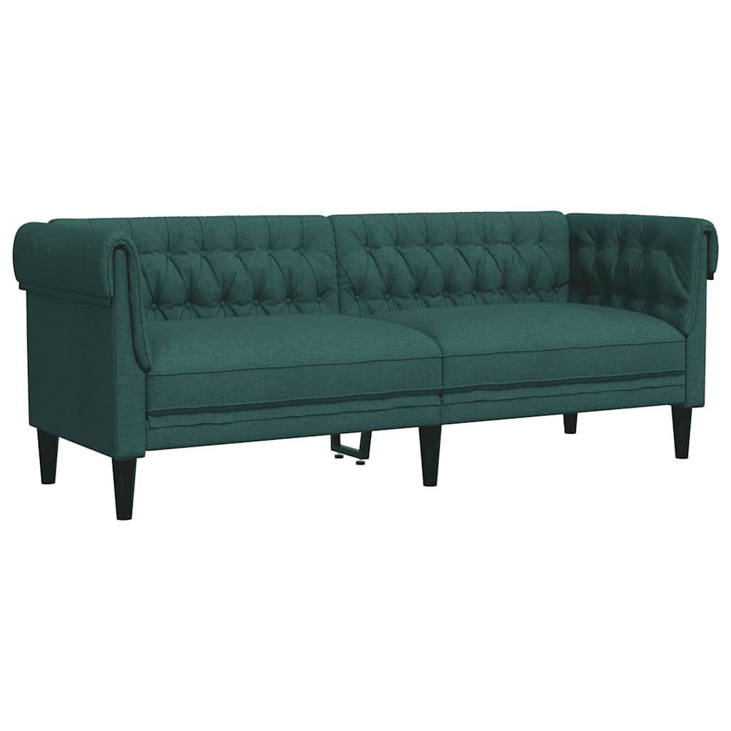 Trosjed Chesterfield tamnozeleni od tkanine