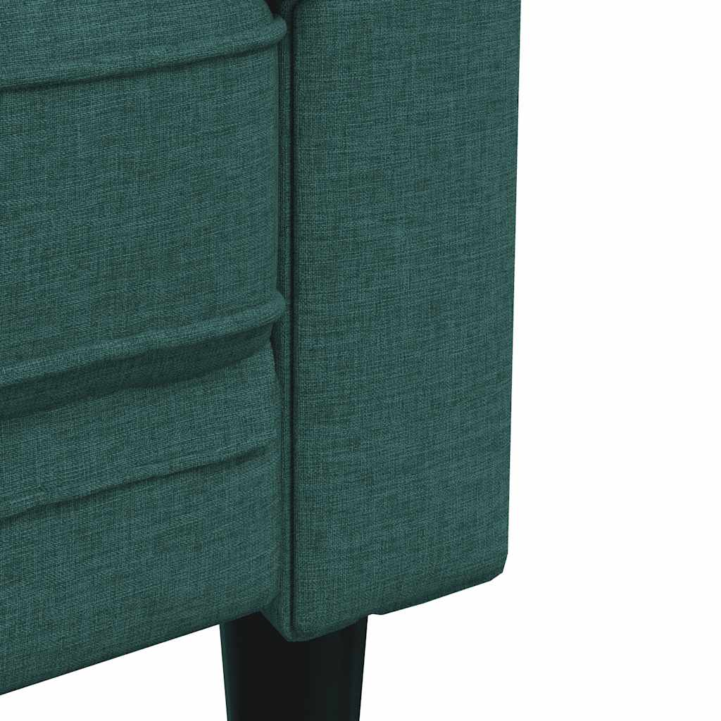 Trosjed Chesterfield tamnozeleni od tkanine